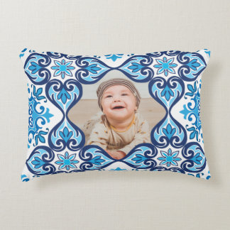 Own picture, blue and white Azulejos  Accent Pillow