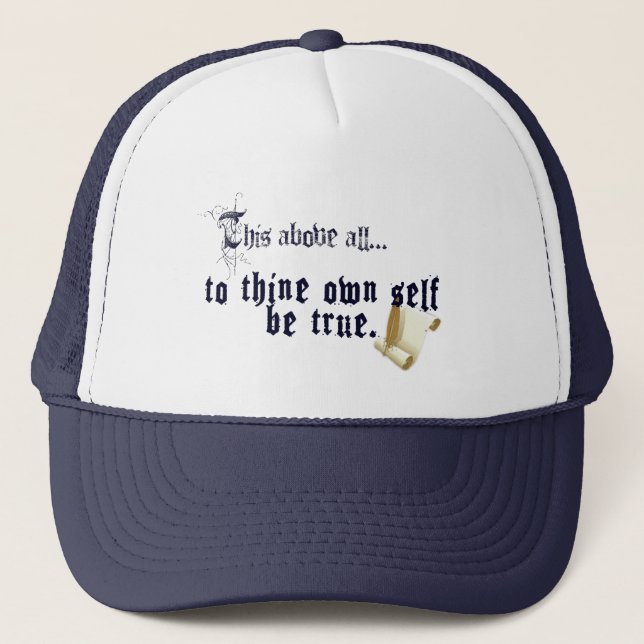 Own Self Be True - Shakespeare Quotes Hat (Front)