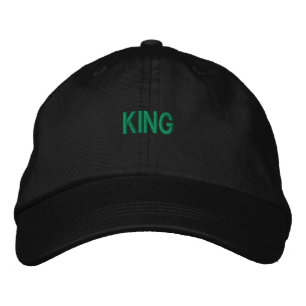 Own Text King Name Printed Elegant-Hat Black Colou Embroidered Hat