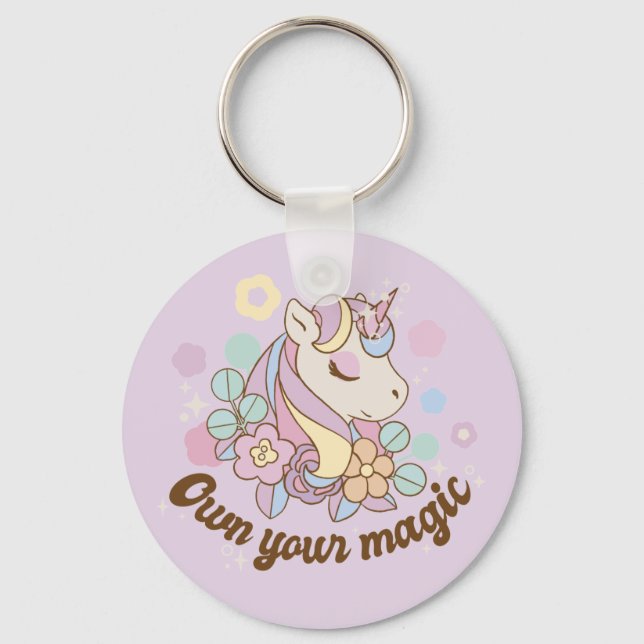 Own Your Magic Unicorn Keychain (Front)