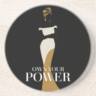 Own Your Power: A Portrait of Confidence and Grace Coaster