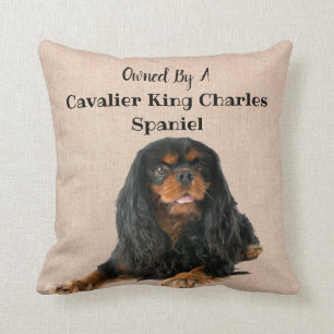 Owned by a Cavalier King Charles Spaniel Dog Throw Pillow
