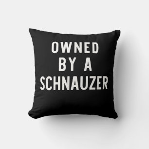 Owned By Schnauzer Funny Dog Lover Gift Christmas Throw Pillow