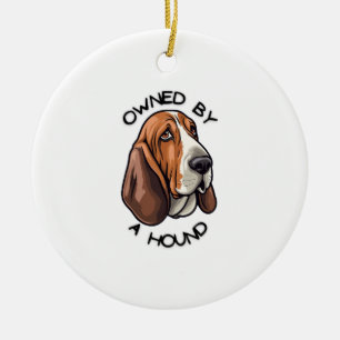 Owned by someone Basset Hound Ceramic Ornament