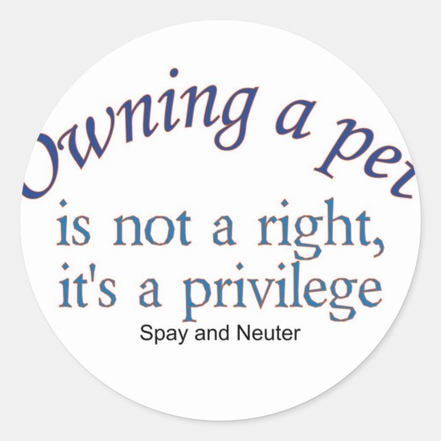 owning a pet sticker (Front)