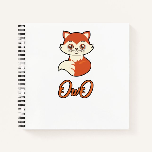 OwO Cute Fox Funny Furry Fandom Fursuiter Gift Notebook (Front)