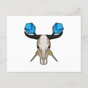 Ox at Darts with Dart Postcard