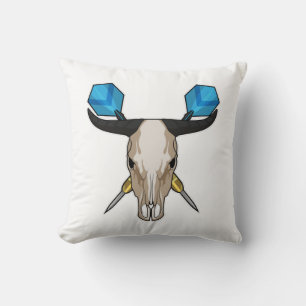 Ox at Darts with Dart Throw Pillow
