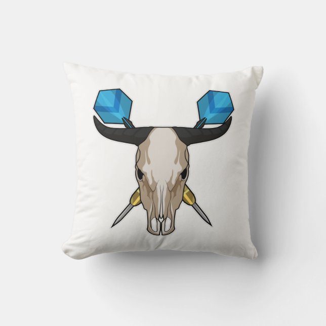 Ox at Darts with Dart Throw Pillow (Front)