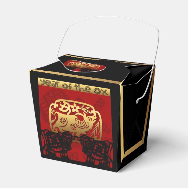 Ox Chinese custom Year Zodiac Birthday TOFB1 Favor Box (Front Side)