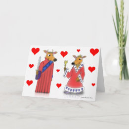 Ox King and Queen of Hearts Valentine Card