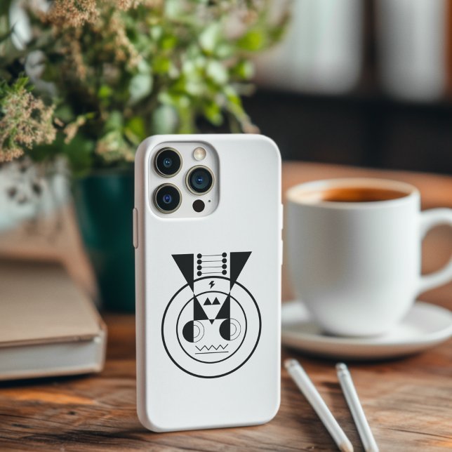Ox Zodiac - Ushi Symbol in Geometric Style Case-Mate iPhone Case (Grounded style - your zodiac case, coffee, and calm all in one frame.)