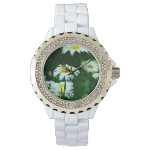 Oxeye White Daisies Abstract Impressionism Watch