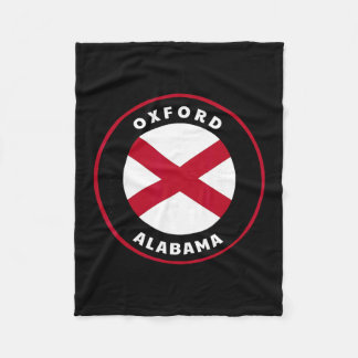 Oxford Alabama Al State Flag Badge Vacation Fleece Blanket