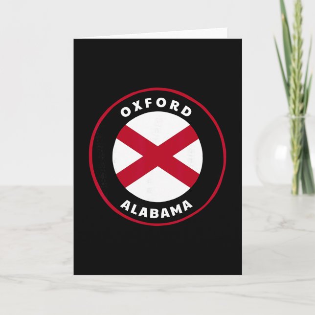Oxford Alama Al State Flag Dge Vacation  Card (Front)