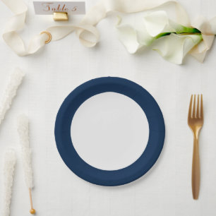 Oxford Blue Rim Custom Paper Plate