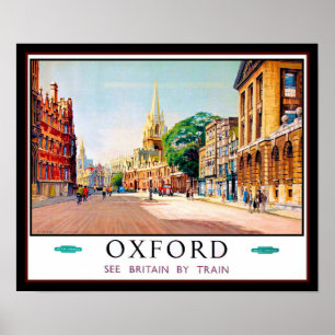 Oxford  by Rail Travel Poster