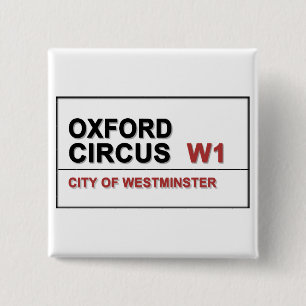 Oxford Circus Lodon England 2 Inch Square Button