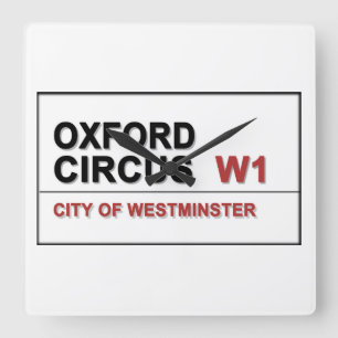 Oxford Circus Lodon England Square Wall Clock
