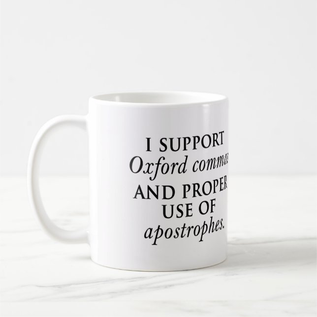 Oxford Comma and Apostrophes Mug (Left)