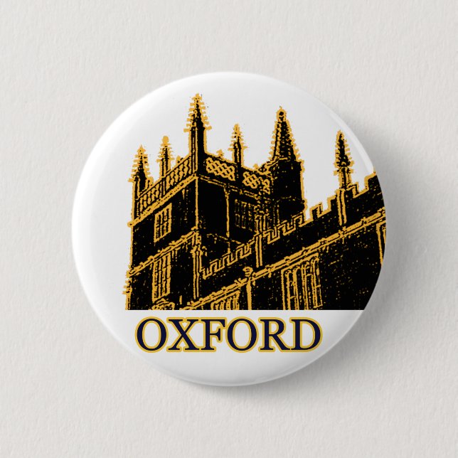 Oxford England 1986 Building Spirals Brown 2 Inch Round Button (Front)