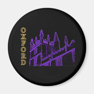 Oxford England 1986 Building Spirals Purple Magnet