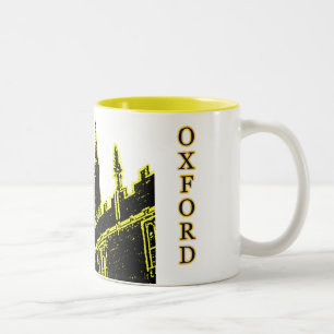 Oxford England 1986 Building Spirals Yellow Two-Tone Coffee Mug