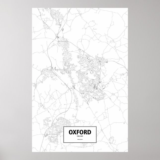 Oxford, England (black on white) Poster (Front)