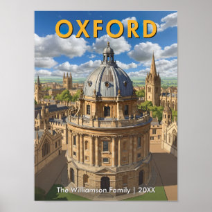 Oxford, England - Radcliffe Camera Retro Travel Poster