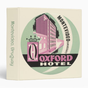 Oxford Hotel, Montevideo, Uruguay, Vintage Travel  Binder