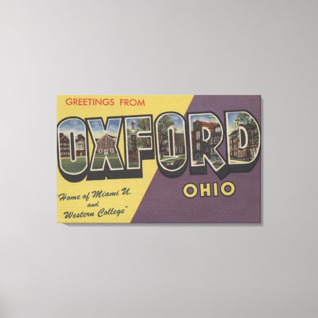 Oxford, Ohio - Miami U & Western College Canvas Print (Front)