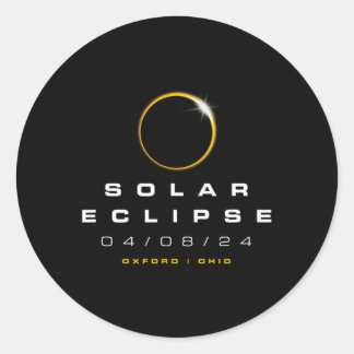 Oxford Ohio Solar Eclipse  Classic Round Sticker