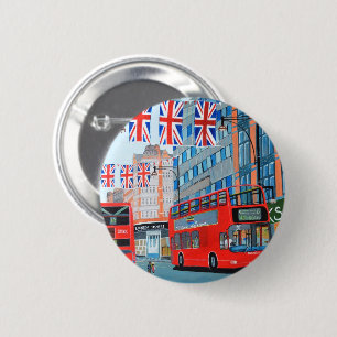 Oxford Street- Queen's Diamond  Jubilee 2 Inch Round Button
