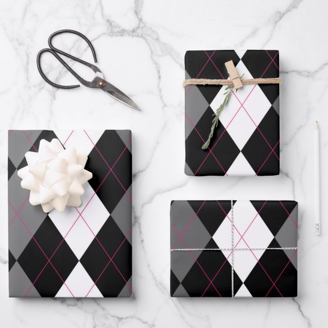 Oxford Tales A Deux Argyle Wrapping Paper Sheet (Front)