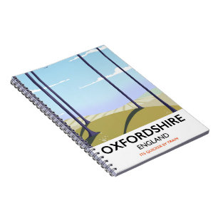 Oxfordshire vintage style travel poster notebook