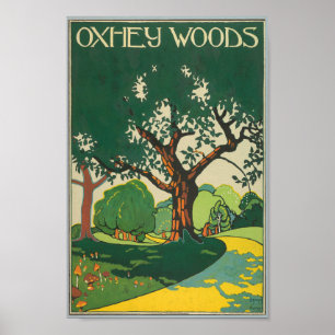 Oxhey Woods, Hertfordshire Vintage Travel Poster