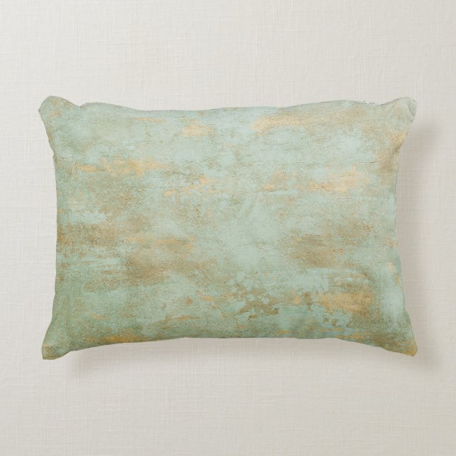 Oxidized Copper and Green Texture Accent Pillow (Front)