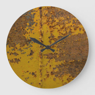 Oxidized Metal: Grunge Rust Texture Large Clock