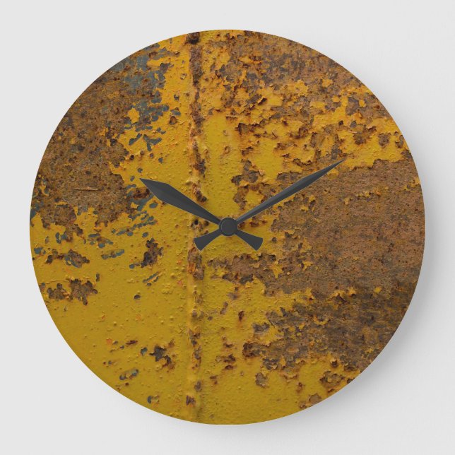 Oxidized Metal: Grunge Rust Texture Large Clock (Front)