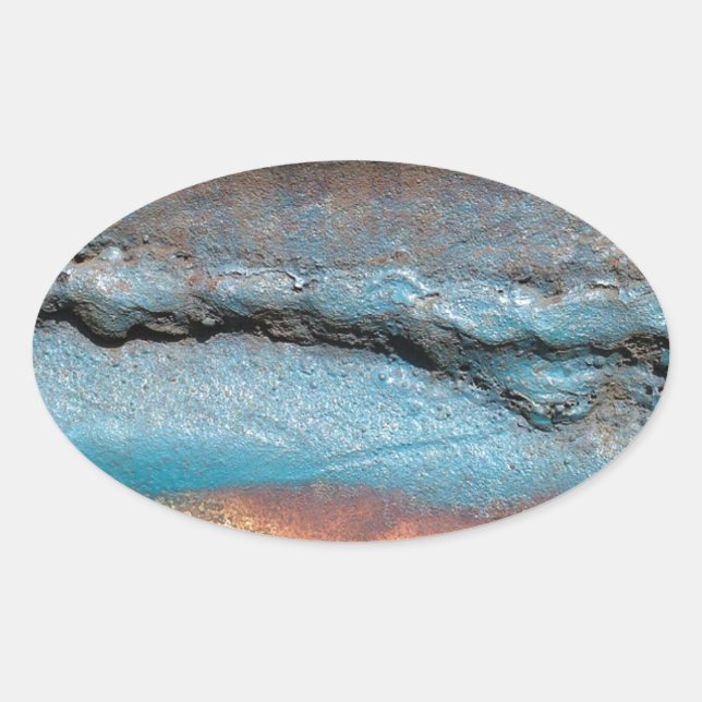 Oxidized Metal Oval Sticker (Front)