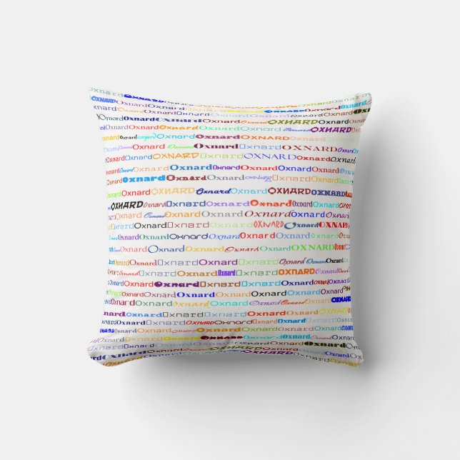 Oxnard Text Design II Throw Pillow (Front)
