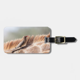 Oxpecker on a giraffe luggage tag