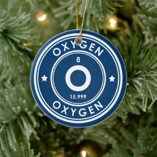Oxygen Element Blue Ceramic Ornament
