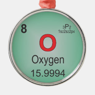 Oxygen Individual Element of the Periodic Table Metal Ornament