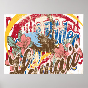 Oxygentees Poster du cavalier Surf Vintage