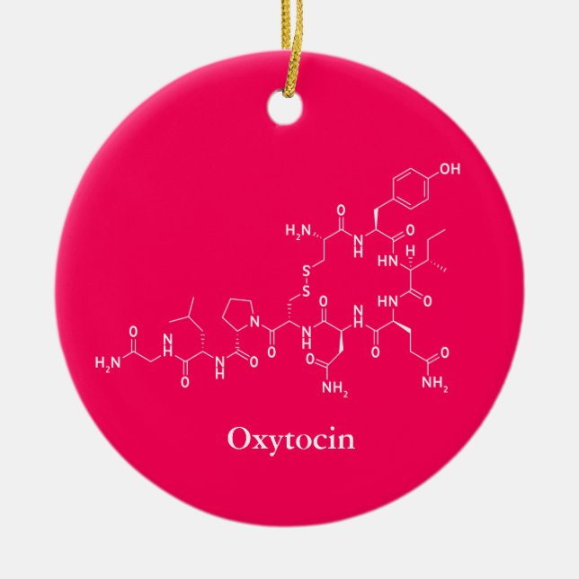 Oxytocin Love Molecule Chemistry Ceramic Ornament (Front)