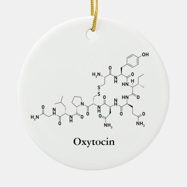 Oxytocin Love Molecule Chemistry Science Ceramic Ornament (Front)