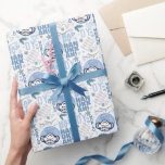Oy To The World Funny Musk Hanukkah Blue Menorah Wrapping Paper<br><div class="desc">all text on this hanukkah girl wrapping paper is templated, so it can be changed easily if you'd like. this obviously includes the signature on the backside as well. the front features graphics a an opaque globe wearing a mask in the background, and a silver menorah outline off to the...</div>