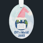 OY to the World Funny Pandemic Christmas Ornament<br><div class="desc">This funny Christmas ornament is designed for the 2020 pandemic holiday season. It features a cute design with the planet earth wearing a face mask and a Santa hat. The caption reads: OY! to the World! So whether you're celebrating Hanukkah, or Christmas, or just feel like 2020 deserves a hefty...</div>