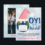 OY to the World! Funny Pandemic Christmas Photo Holiday Card<br><div class="desc">This cute and funny card is designed specially for a pandemic holiday. It features a fun image of the earth wearing both a Santa hat and a face mask. The caption reads "OY! to the World!" There is space for a short note or greeting expressing hope and best wishes for...</div>